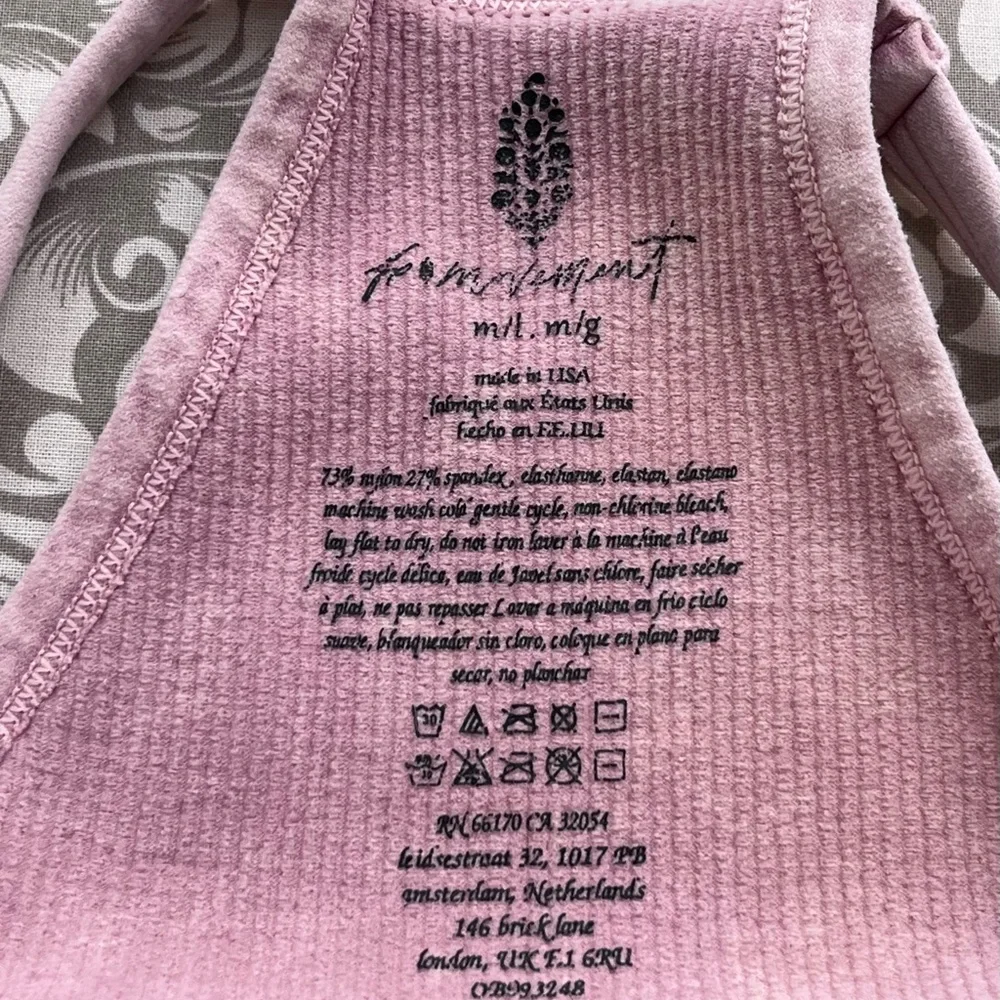 FP Movement Pink Ribbed Stretchy Crop Top - Picture 2 of 5